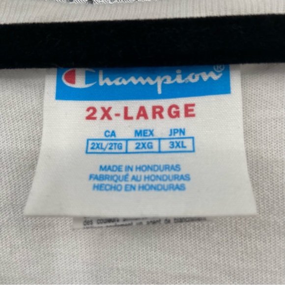 Champion Short Sleeve Rainbow White Tee Size 2XL Men's - Picture 3 of 10